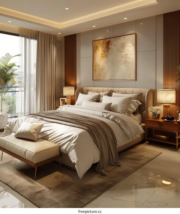 Modern Bedroom Interior Design Illustration