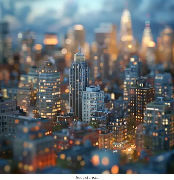 Cityscape Miniature Night View