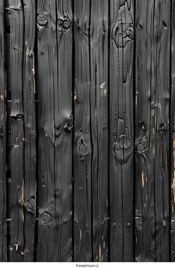 Black Weathered Wooden Fence Texture