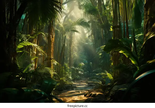 Lush Tropical Rainforest Pathway