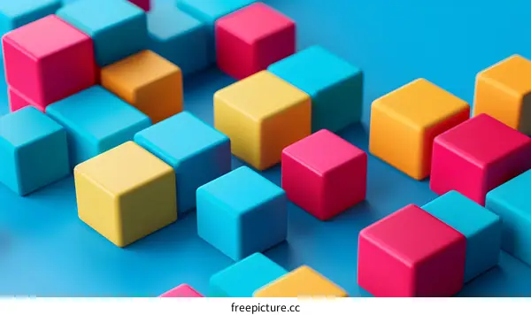 Colorful Abstract 3D Cubes Pattern Background