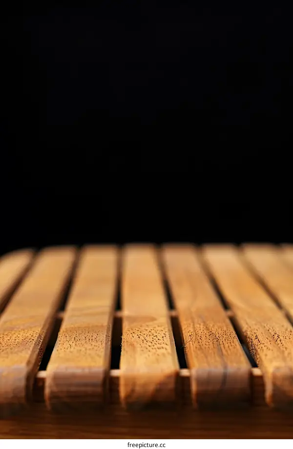 Close Up of Wooden Surface on Black Background