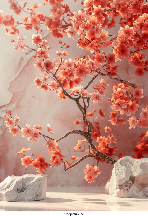 Beautiful Cherry Blossom Tree Illustration