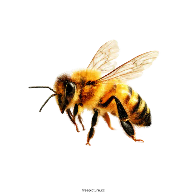 [Transparent Background PNG]Close-up Macro Photo of a Honeybee