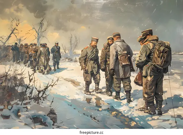 World War I: German Soldiers in the Snow