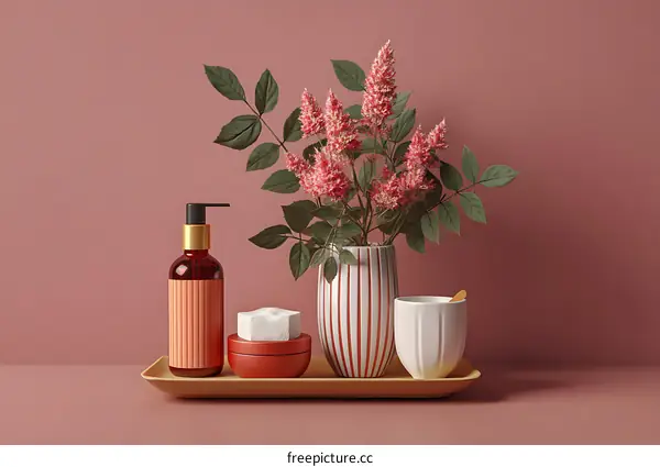 Modern Spa Accessories Arrangement on a Tray
