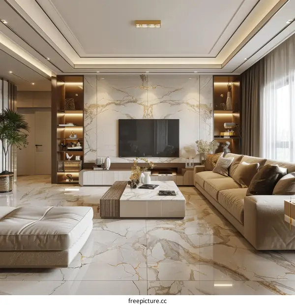 Bright and Airy Living Room With Modern Furnishings