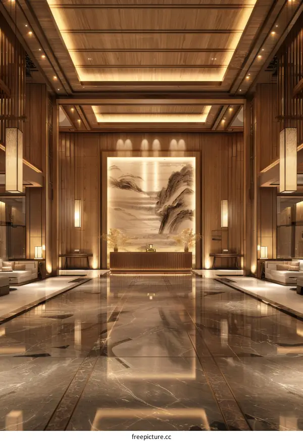 Modern Elegant Hotel Lobby Interior Design
