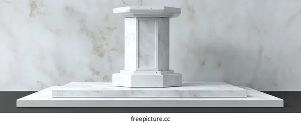 Elegant White Marble Pedestal Display