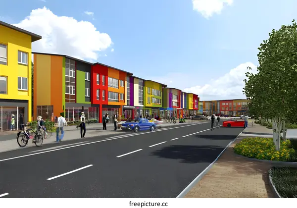 Colorful Modern Architecture Street Design