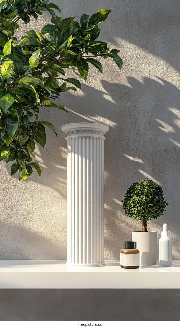 Elegant Decor Shelf Display with Column