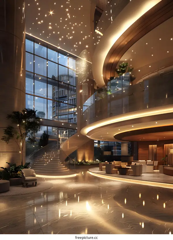Luxury hotel lobby