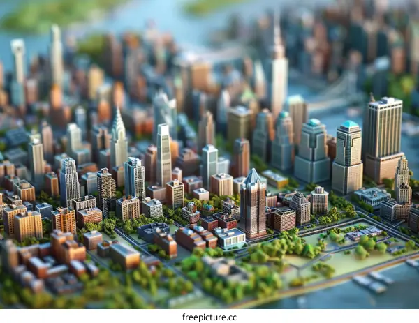 Tilt-Shift Photography of a Miniature Cityscape