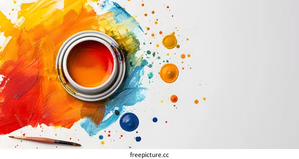 colorful abstract painting with a paintbrush