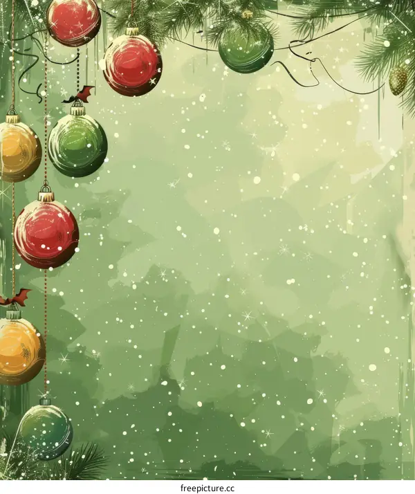 Christmas Background with Hanging Christmas Balls