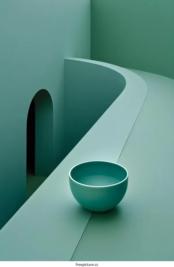 Abstract Minimalist Green Interior Design