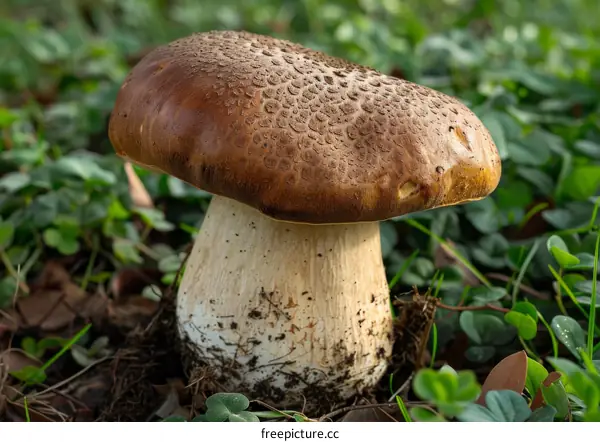 Large Brown Mushroom in Forest