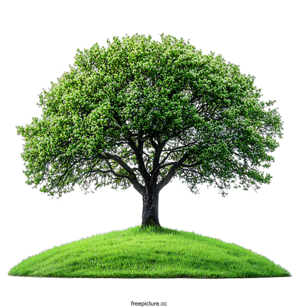 [Transparent Background PNG]Lonely Tree on a Small Hill