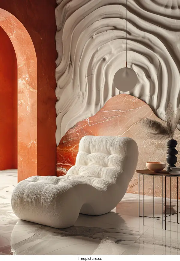Modern Interior Design with a Unique Lounge Chair