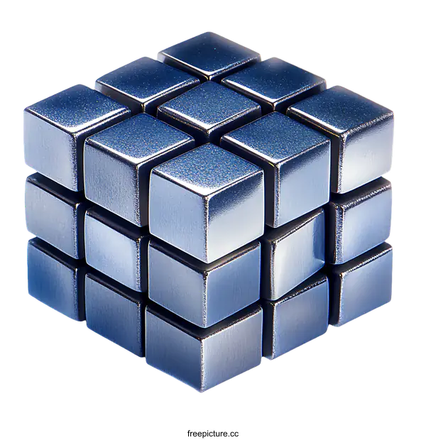 [Transparent Background PNG]Abstract Metal Cubes Composition Design