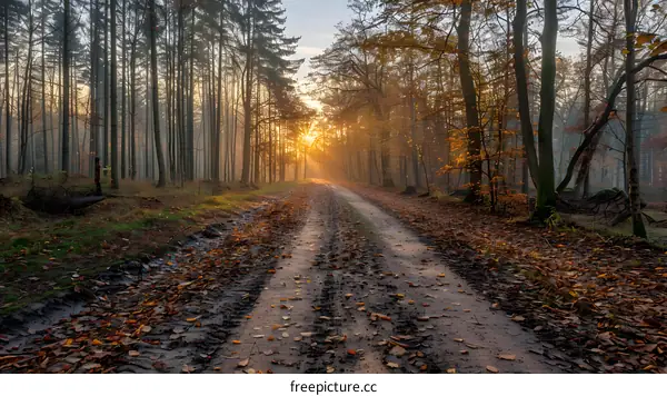 Country road in autumn
