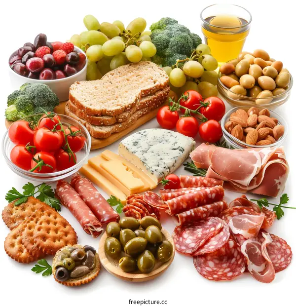 Variety of Healthy Food Including Fruits, Vegetables, Whole Grains and Proteins