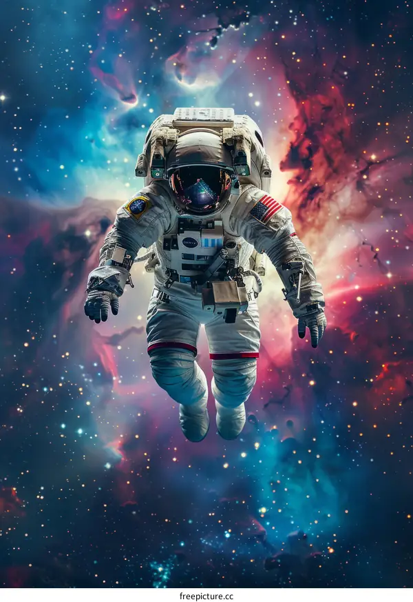 An Astronaut's Tranquil Journey Through the Cosmos