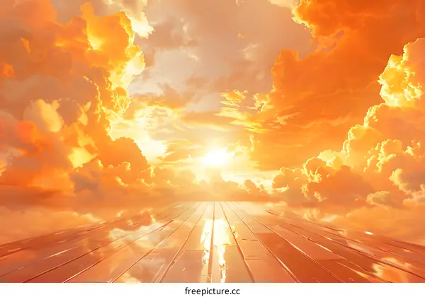 The sea of clouds under the sunset