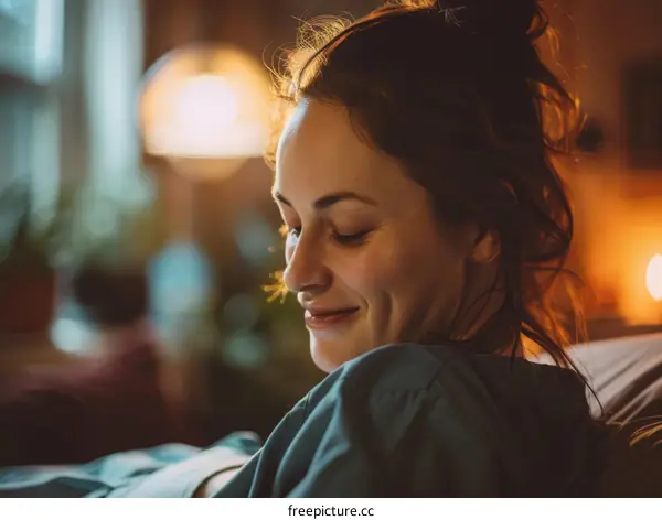 A young woman is smiling while holding a baby.