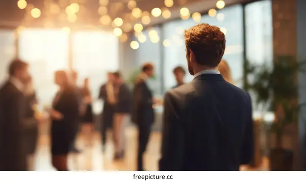 Business Networking Event in Modern Office