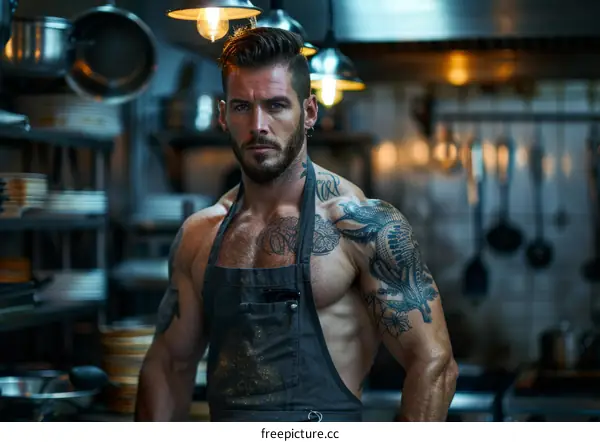 Portrait of a male chef in a commercial kitchen