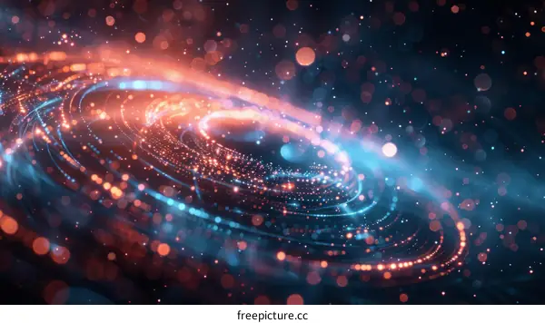 Colorful Lights Swirling in a Spiral Symphony