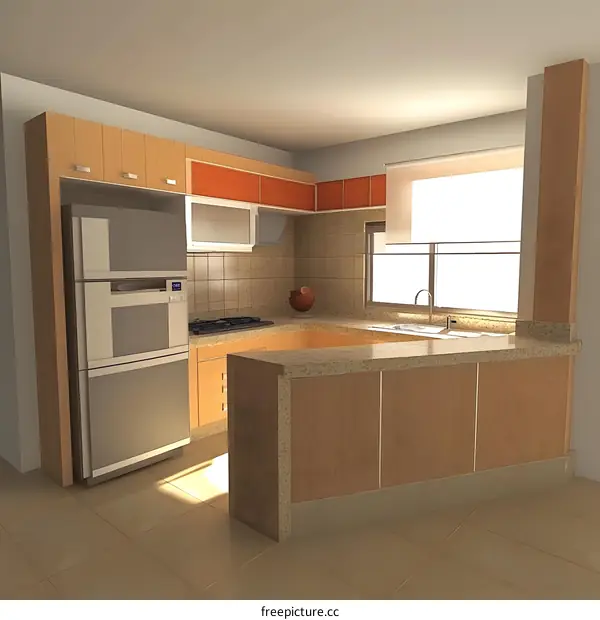 Modern Kitchen Design With Island And Stainless Steel Appliances