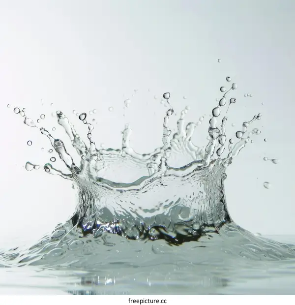 Water splash with a white background