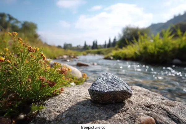 Tranquil River Stone Landscape