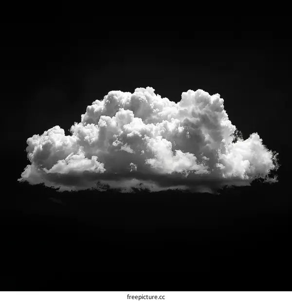 Black and white photography of a single cloud
