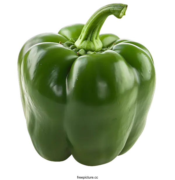 [Transparent Background PNG]Green Bell Pepper Isolated on White Background