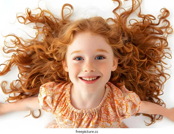 Portrait of a happy redheaded girl