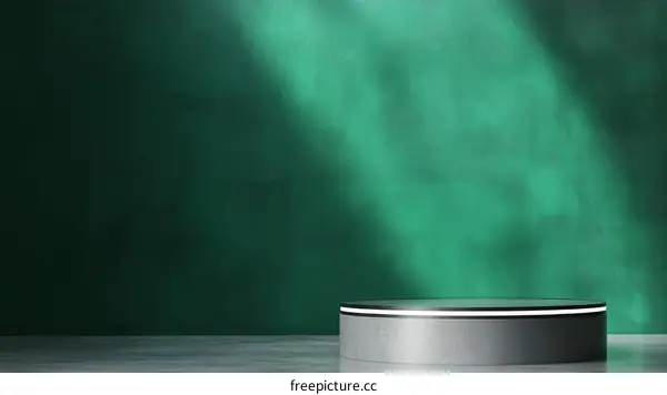 Modern Abstract Product Display Podium on Teal Background