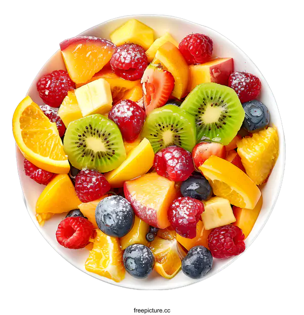 [Transparent Background PNG]Fresh fruit salad in a bowl