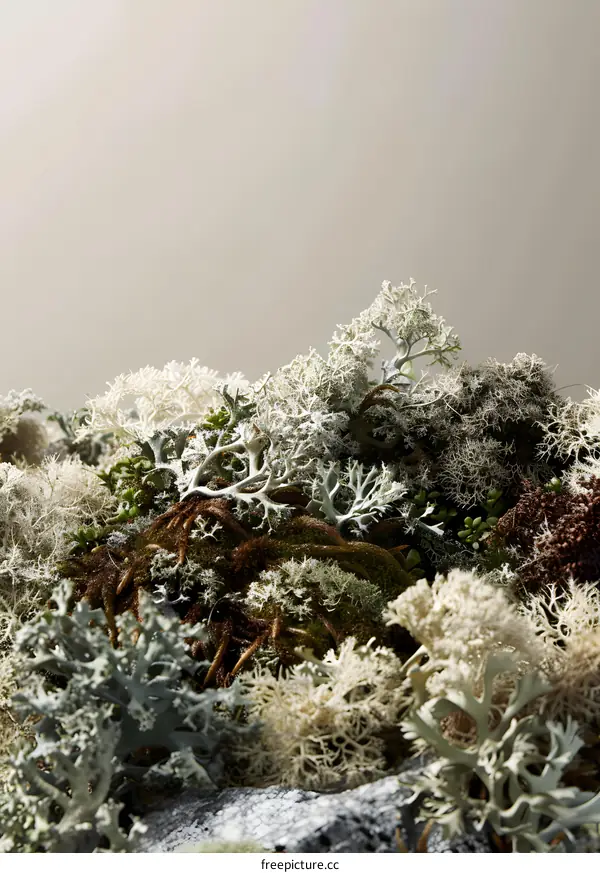 Closeup of Reindeer Moss with Natural Background