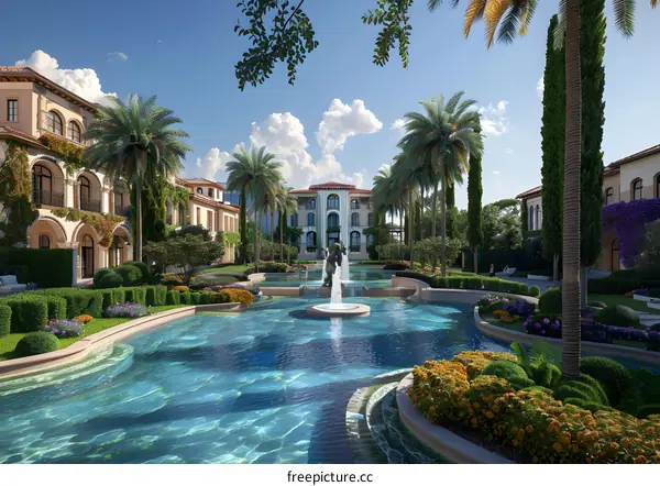 Luxury Villa with Swimming Pool and Fountain