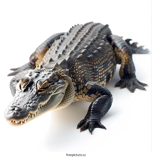 A close up of a crocodile