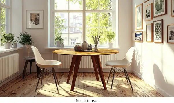 Bright and Sunny Home Dining Room Interior