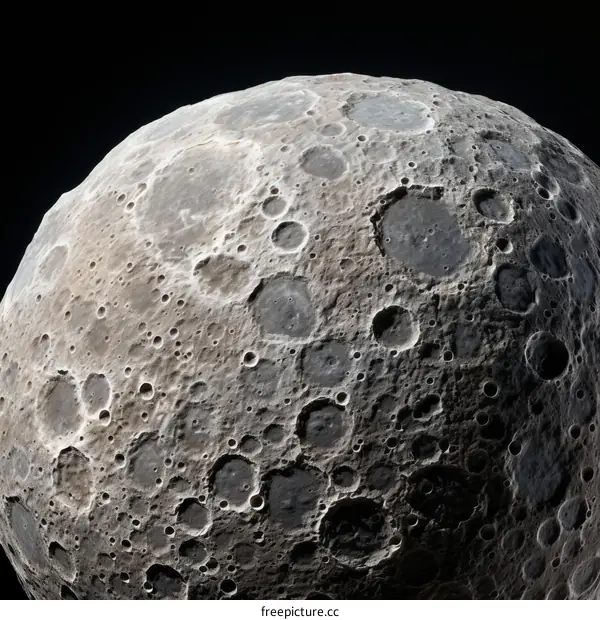 A detailed image of the Moon showing craters and other surface features