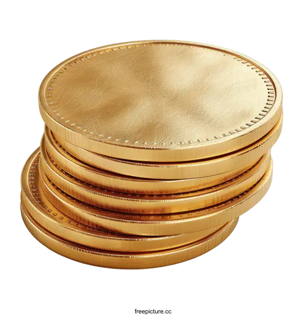[Transparent Background PNG]A stack of gold coins