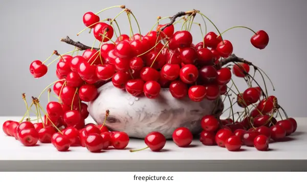 bowl of red cherries