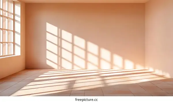 Empty Room with Sunlight and Shadows