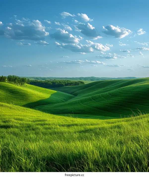 idyllic green rolling hills