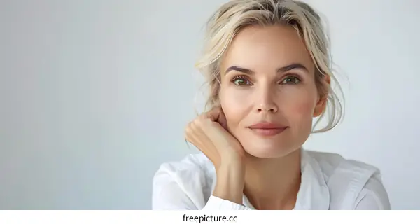 portrait of a beautiful blonde woman